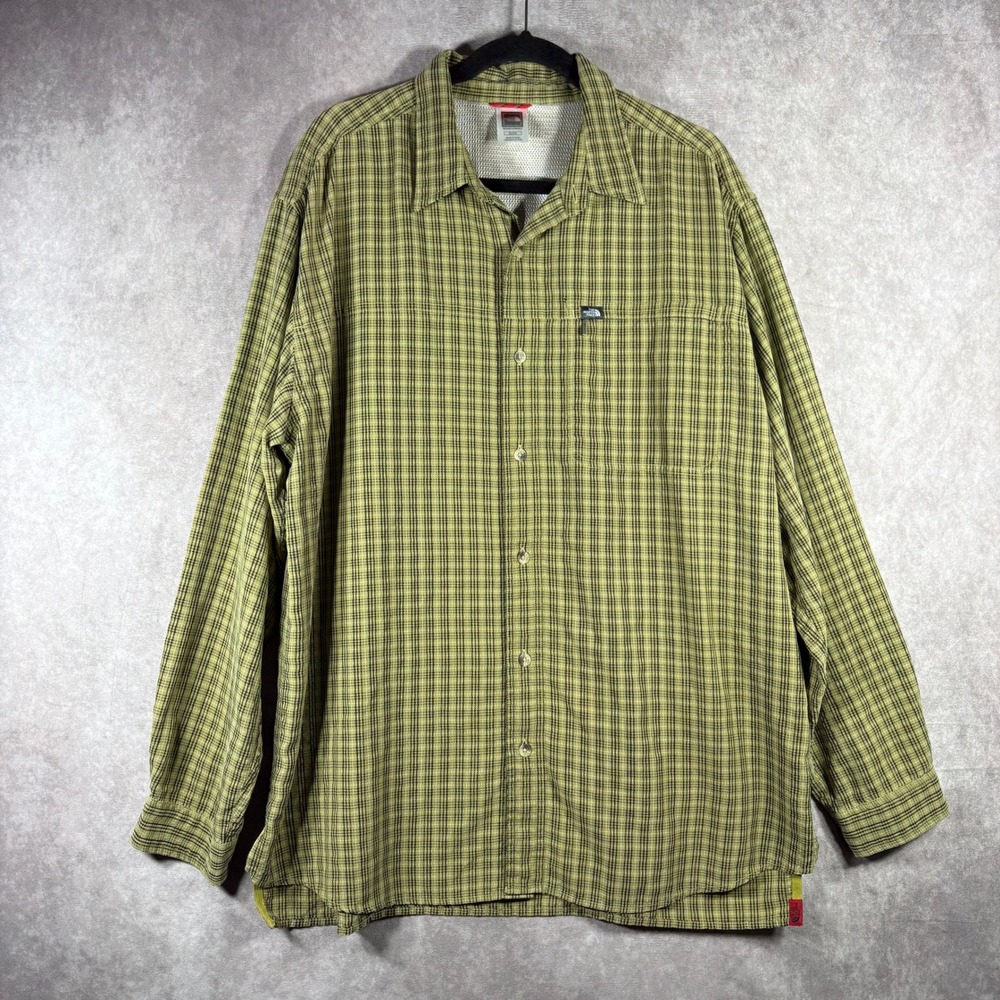 The North Face Shirt Mens XL Green Plaid Button Up Long Sleeve Gorpcore Hiking